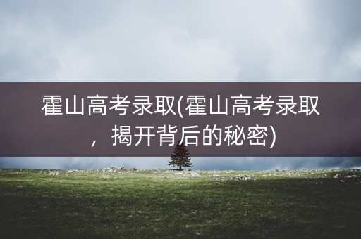 霍山高考录取(霍山高考录取,揭开背后的秘密) 霍山高考录取(霍山高考录取,揭开背后的秘密)