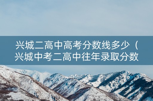 兴城二高中高考分数线多少（兴城中考二高中往年录取分数）