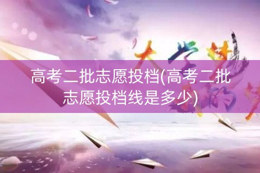 高考二批志愿投档(高考二批志愿投档线是多少)