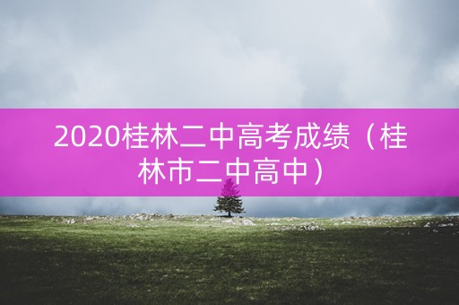 2020桂林二中高考成绩(桂林市二中高中) 2020桂林二中高考成绩(桂林市二中高中)