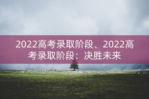 2022高考录取阶段、2022高考录取阶段:决胜未来 2022高考录取阶段、2022高考录取阶段:决胜未来