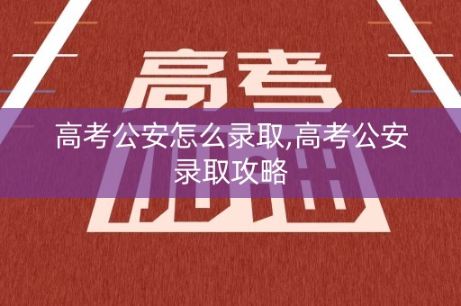 高考公安怎么录取,高考公安录取攻略