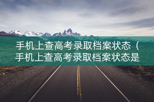 手机上查高考录取档案状态（手机上查高考录取档案状态是什么）