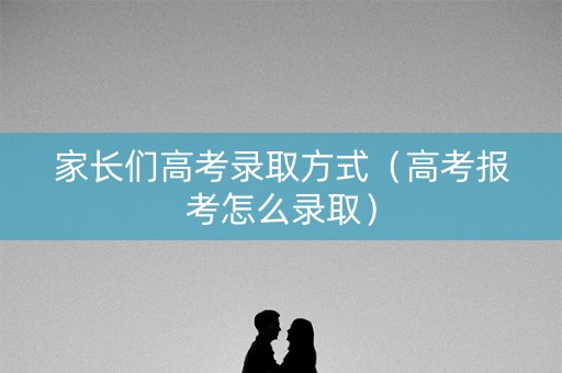 家长们高考录取方式（高考报考怎么录取）