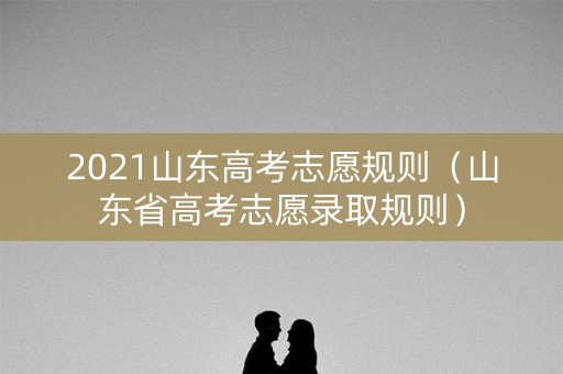 2021山东高考志愿规则（山东省高考志愿录取规则）