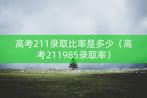 高考211录取比率是多少（高考211985录取率）