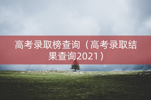 高考录取榜查询（高考录取结果查询2021）