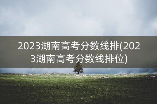 2023湖南高考分数线排(2023湖南高考分数线排位) 2023湖南高考分数线排(2023湖南高考分数线排位)