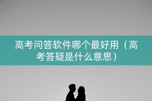 高考问答软件哪个最好用（高考答疑是什么意思）