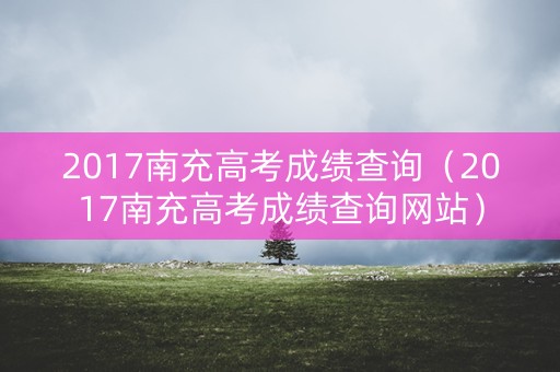 2017南充高考成绩查询（2017南充高考成绩查询网站）