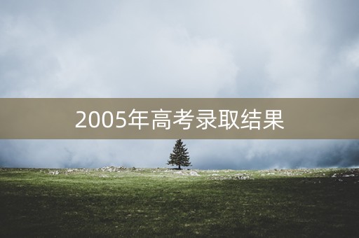 2005年高考录取结果 2005年高考录取结果