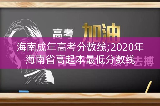 海南成年高考分数线;2020年海南省高起本最低分数线