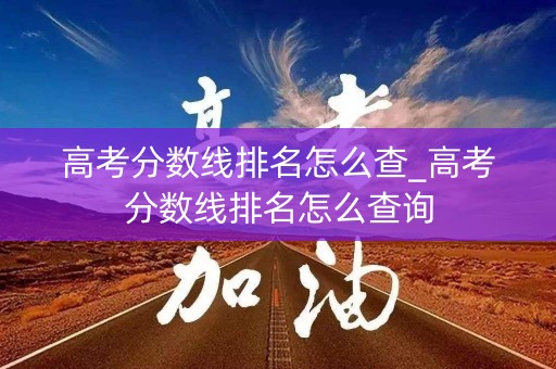 高考分数线排名怎么查_高考分数线排名怎么查询