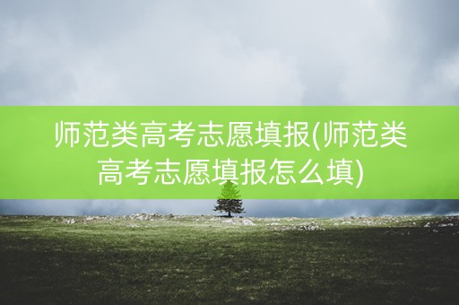 师范类高考志愿填报(师范类高考志愿填报怎么填)