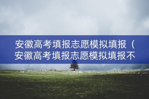 安徽高考填报志愿模拟填报(安徽高考填报志愿模拟填报不了) 安徽高考填报志愿模拟填报(安徽高考填报志愿模拟填报不了)