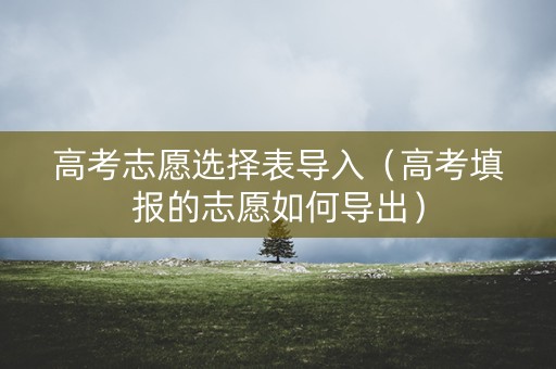 高考志愿选择表导入（高考填报的志愿如何导出）