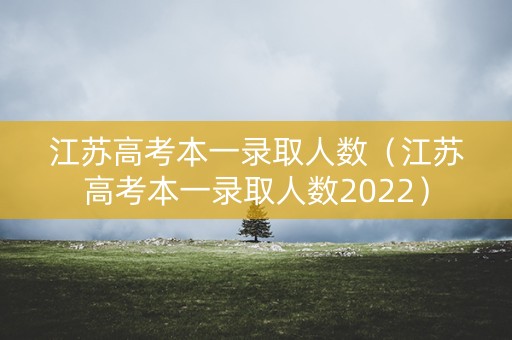 江苏高考本一录取人数（江苏高考本一录取人数2022）