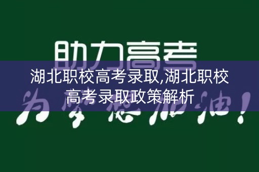 湖北职校高考录取,湖北职校高考录取政策解析