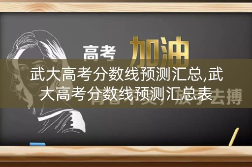 武大高考分数线预测汇总,武大高考分数线预测汇总表