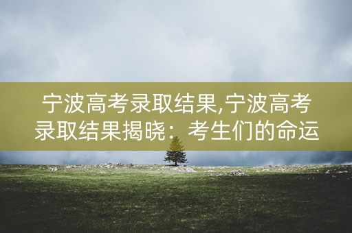 宁波高考录取结果,宁波高考录取结果揭晓：考生们的命运如何？
