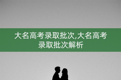 大名高考录取批次,大名高考录取批次解析