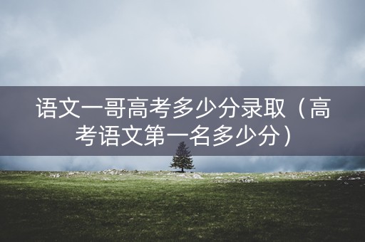 语文一哥高考多少分录取(高考语文第一名多少分) 语文一哥高考多少分录取(高考语文第一名多少分)