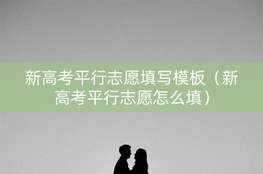新高考平行志愿填写模板（新高考平行志愿怎么填）
