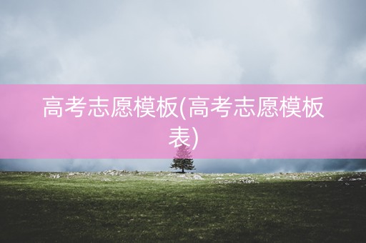 高考志愿模板(高考志愿模板表)