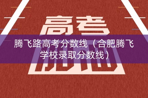 腾飞路高考分数线（合肥腾飞学校录取分数线）