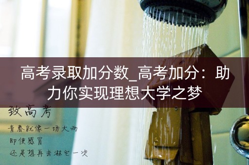 高考录取加分数_高考加分：助力你实现理想大学之梦