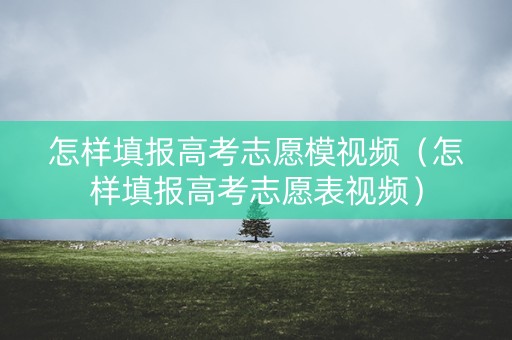 怎样填报高考志愿模视频(怎样填报高考志愿表视频) 怎样填报高考志愿模视频(怎样填报高考志愿表视频)