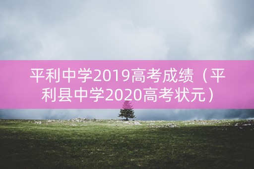平利中学2019高考成绩（平利县中学2020高考状元）