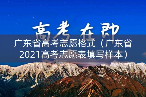 广东省高考志愿格式（广东省2021高考志愿表填写样本）