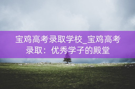 宝鸡高考录取学校_宝鸡高考录取:优秀学子的殿堂 宝鸡高考录取学校_宝鸡高考录取:优秀学子的殿堂