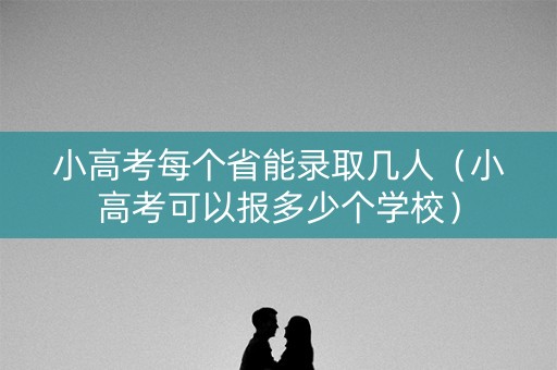 小高考每个省能录取几人（小高考可以报多少个学校）
