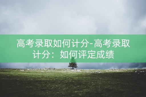 高考录取如何计分-高考录取计分：如何评定成绩