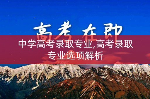 中学高考录取专业,高考录取专业选项解析