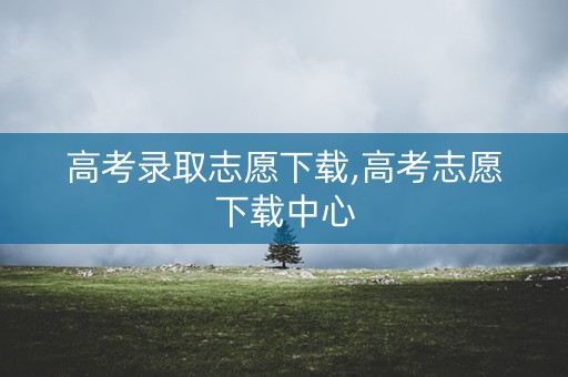 高考录取志愿下载,高考志愿下载中心
