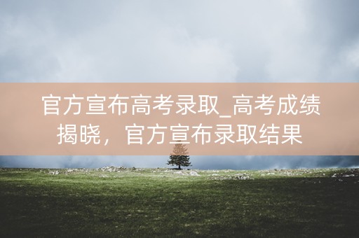 官方宣布高考录取_高考成绩揭晓，官方宣布录取结果