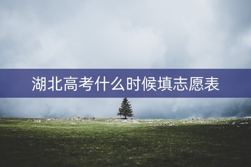 湖北高考什么时候填志愿表 湖北高考什么时候填志愿表