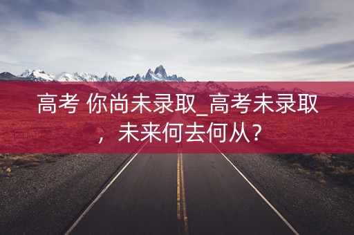 高考 你尚未录取_高考未录取，未来何去何从？