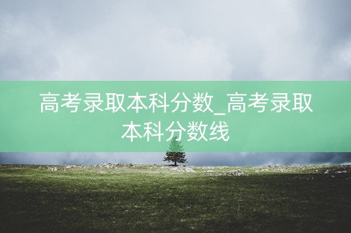 高考录取本科分数_高考录取本科分数线