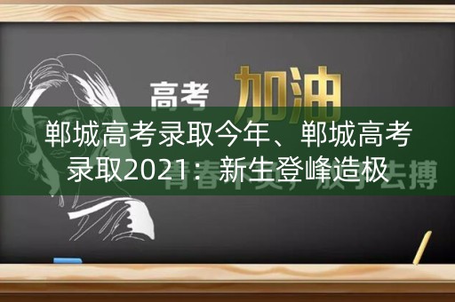 郸城高考录取今年、郸城高考录取2021：新生登峰造极