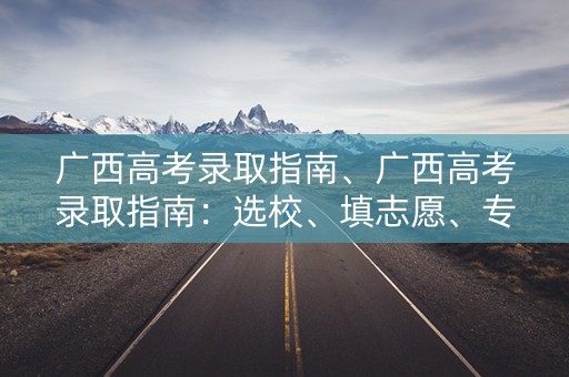 广西高考录取指南、广西高考录取指南：选校、填志愿、专业选择全攻略