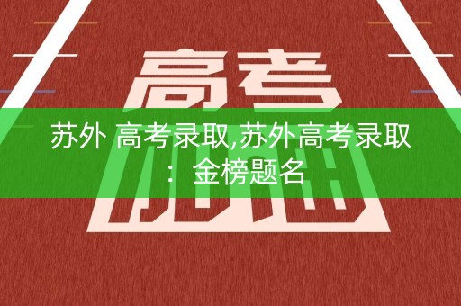 苏外 高考录取,苏外高考录取：金榜题名
