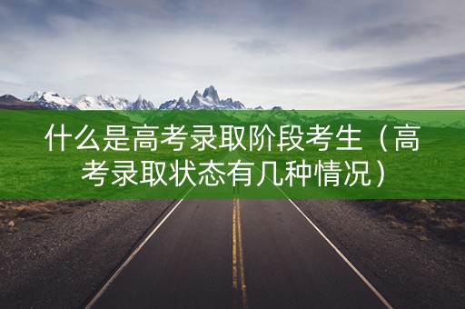 什么是高考录取阶段考生（高考录取状态有几种情况）