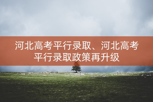 河北高考平行录取、河北高考平行录取政策再升级
