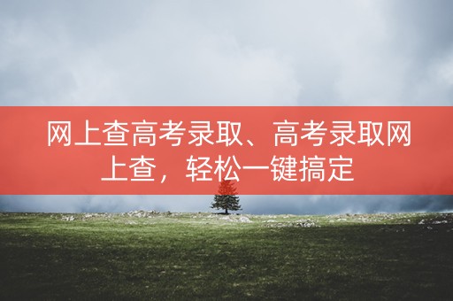 网上查高考录取、高考录取网上查，轻松一键搞定