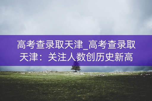 高考查录取天津_高考查录取天津：关注人数创历史新高