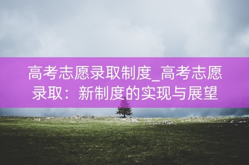 高考志愿录取制度_高考志愿录取：新制度的实现与展望
